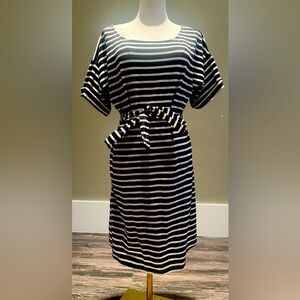 She + Sky Black and White Tie Front Midi Dress